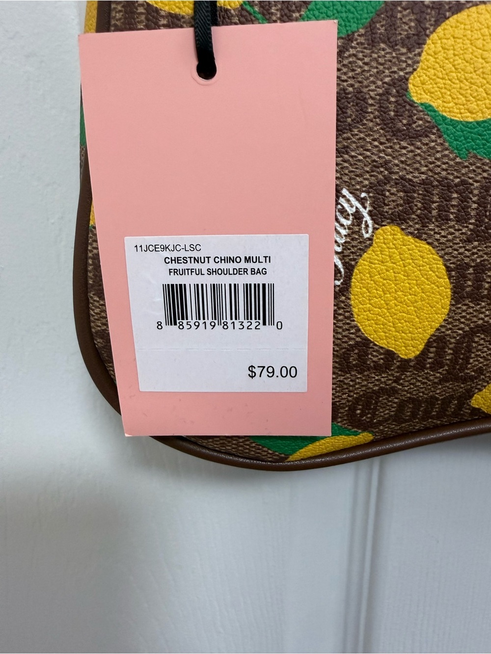 NWT Juicy Couture Fruitful Lemon Print Shoulder Bag with Lemon Charm - Picture 2 of 6